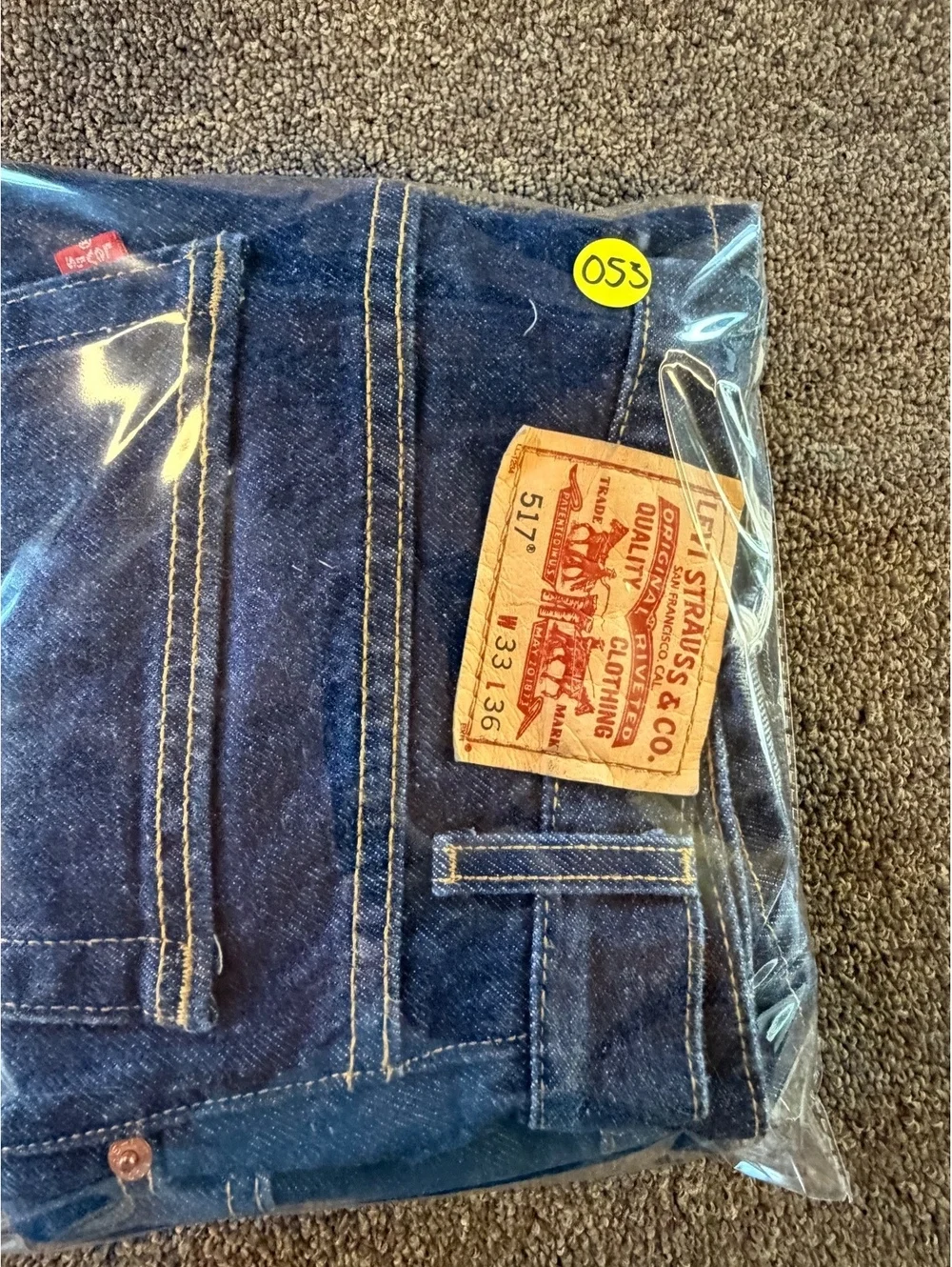 05 vintage Levi’s 517 Boot Cut Jeans Men’s 33x36 Made USA 100% Cotton Blue Denim
